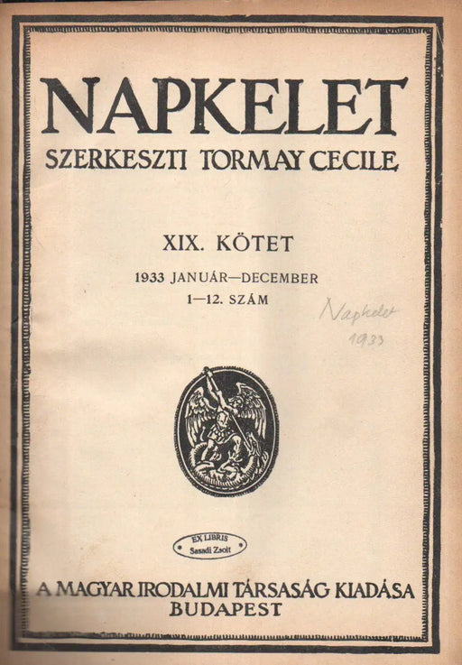 Napkelet XI. évfolyam 1933 - Oskola Antikvárium