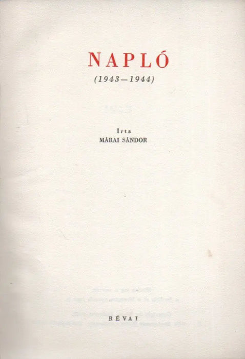 Napló 1943 - 1944 - Oskola Antikvárium