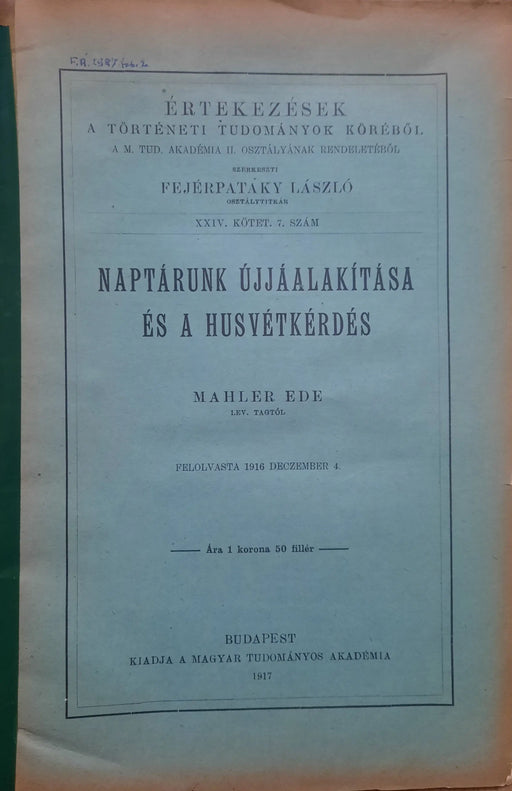 Naptárunk újjáalakítása és a husvétkérdés - Oskola Antikvárium