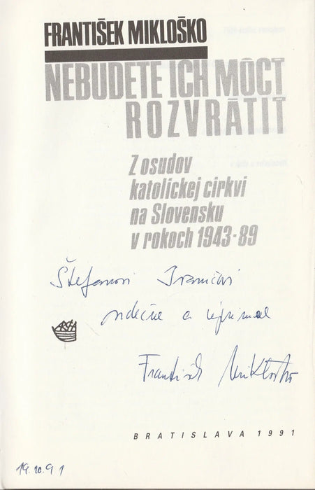 Nebudete ich moct rozvrátit - Oskola Antikvárium