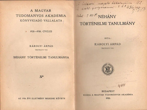 Néhány történelmi tanulmány - Oskola Antikvárium