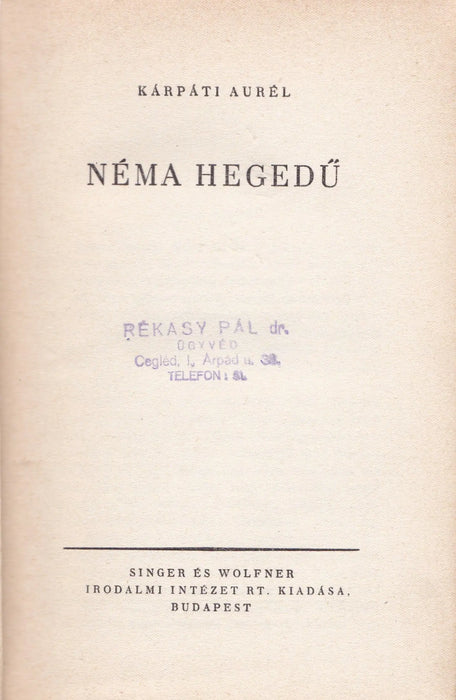 Néma hegedű - Oskola Antikvárium