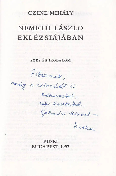 Németh László eklézsiájában - Oskola Antikvárium
