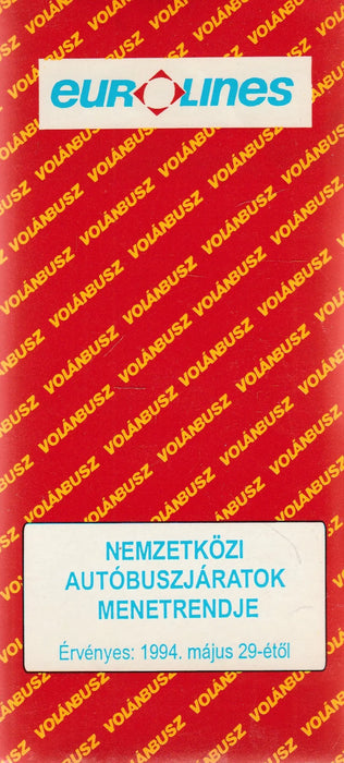 Nemzetközi autóbuszjáratok menetrendje 1994 - Oskola Antikvárium
