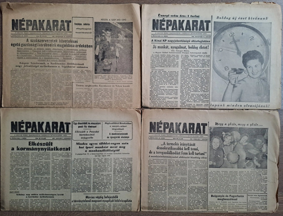 Népakarat 1 - 2. évfolyam vegyes számai 1956 - 1957 - Oskola Antikvárium