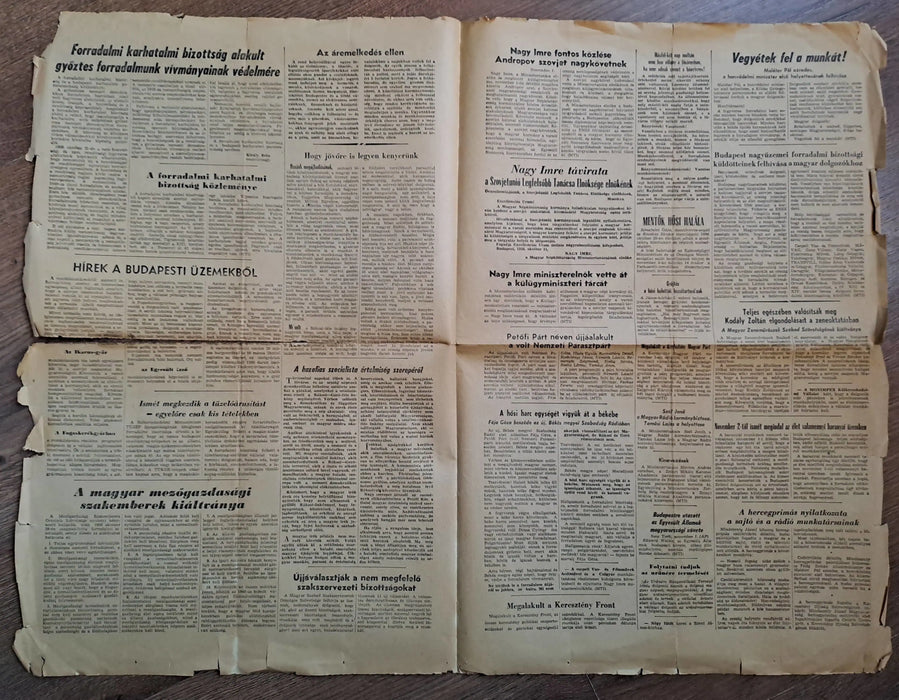 Népszabadság I. évfolyam 1. szám, 1956. november 2. - Oskola Antikvárium