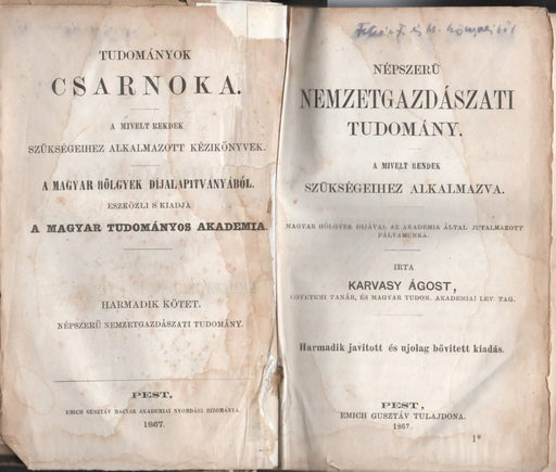Népszerű nemzetgazdászati tudomány - Az államháztartási vagyis pénzügyi tudomány - Oskola Antikvárium