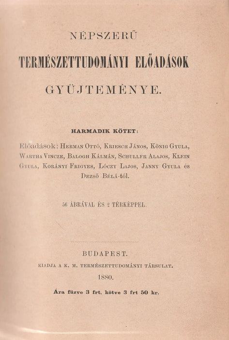 Népszerű természettudományi előadások gyüjteménye III - IV - V. kötet - Oskola Antikvárium
