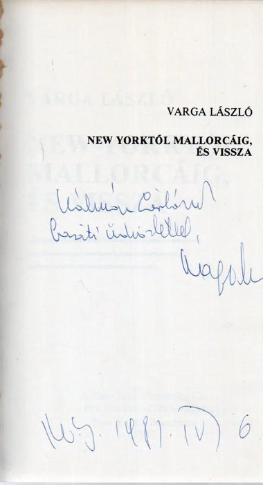 New Yorktól Mallorcáig, és vissza - Oskola Antikvárium