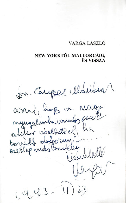 New Yorktól Mallorcáig, és vissza - Oskola Antikvárium