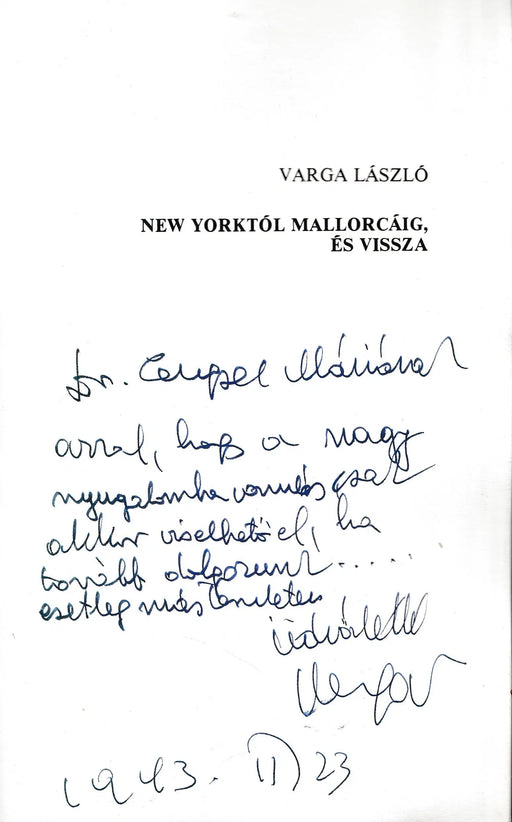 New Yorktól Mallorcáig, és vissza - Oskola Antikvárium