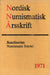 Nordisk Numismatisk Årsskrift 1971 - Oskola Antikvárium
