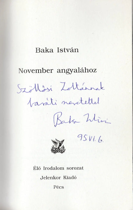 November angyalához - Oskola Antikvárium