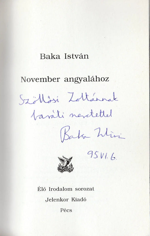 November angyalához - Oskola Antikvárium