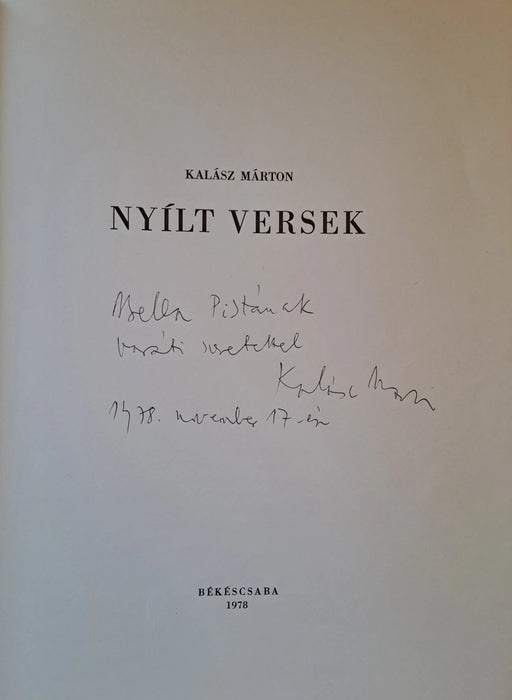 Nyílt versek - Oskola Antikvárium