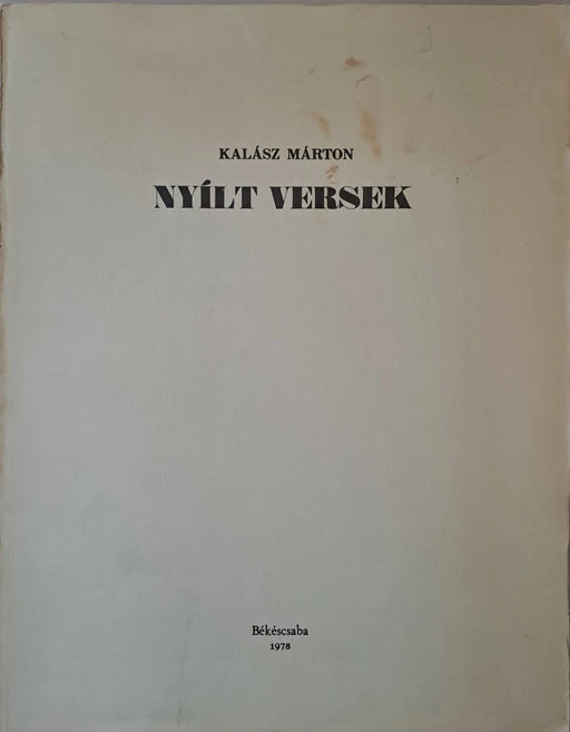 Nyílt versek - Oskola Antikvárium