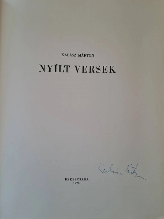 Nyílt versek - Oskola Antikvárium