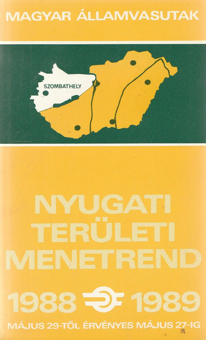 Nyugati területi menetrend 1988 - 1989 - Oskola Antikvárium
