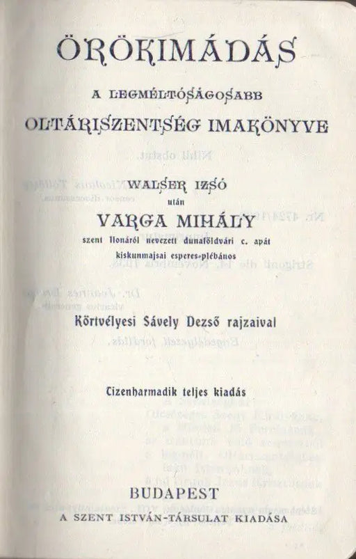 Örökimádás - Oskola Antikvárium