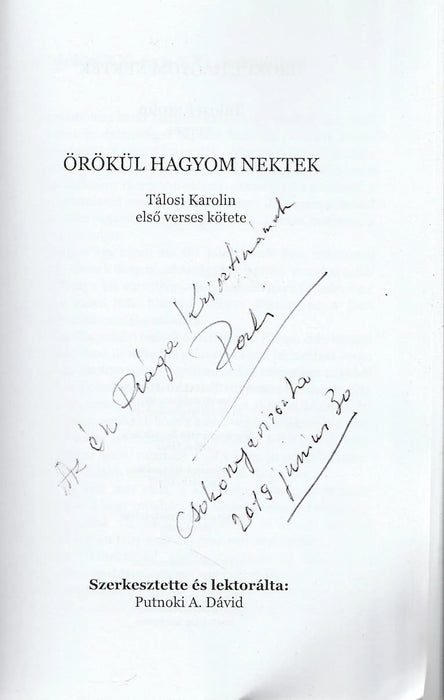 Örökül hagyom nektek - Oskola Antikvárium