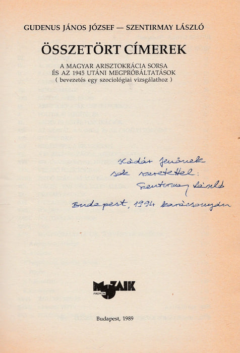 Összetört címerek - Oskola Antikvárium