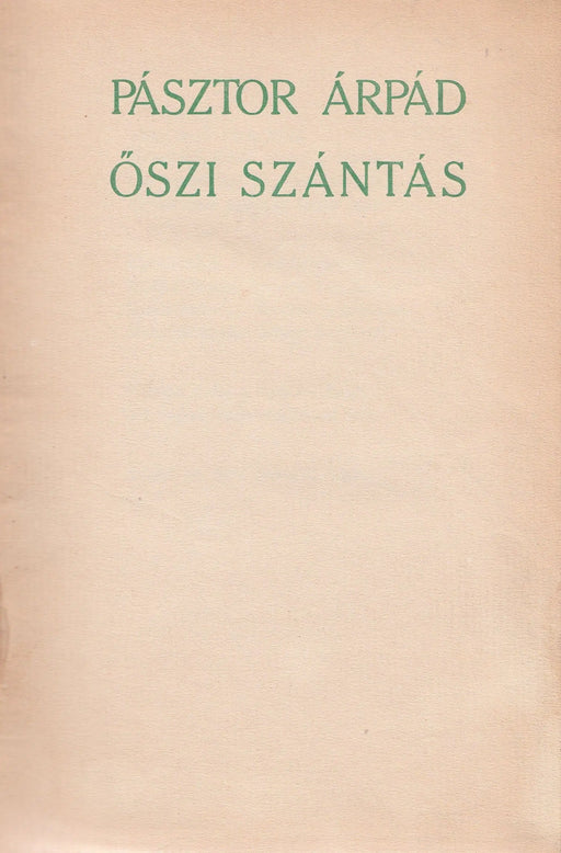 Őszi szántás - Oskola Antikvárium