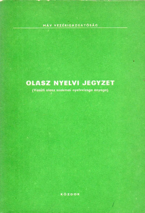 Olasz nyelvi jegyzet - Oskola Antikvárium