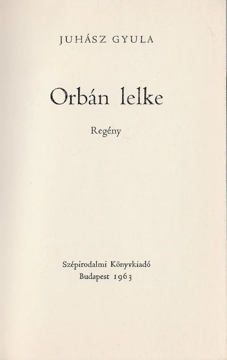 Orbán lelke - Oskola Antikvárium