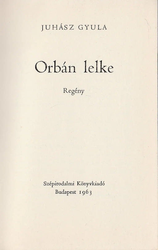 Orbán lelke - Oskola Antikvárium