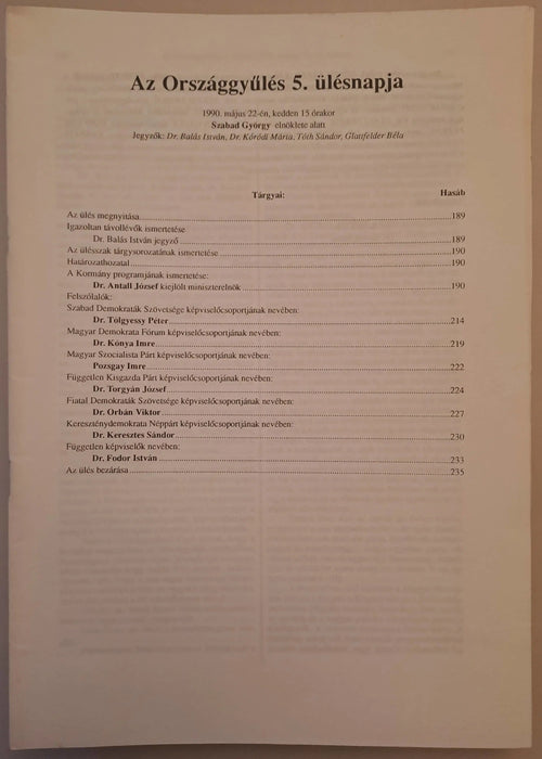 Országgyűlési Tudósítások - Új Országgyűlési Tudósítások - Az Országgyűlés ülésnapjai - Oskola Antikvárium