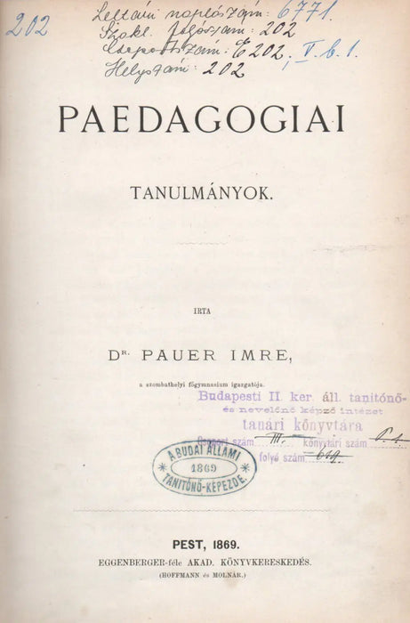 Paedagogiai tanulmányok - Oskola Antikvárium