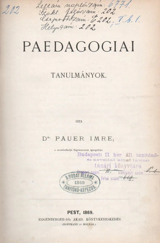 Paedagogiai tanulmányok - Oskola Antikvárium