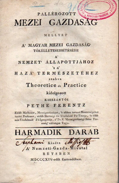 Pallérozott mezei gazdaság III. darab - Oskola Antikvárium