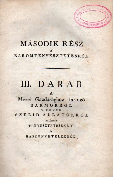 Pallérozott mezei gazdaság III. darab - Oskola Antikvárium