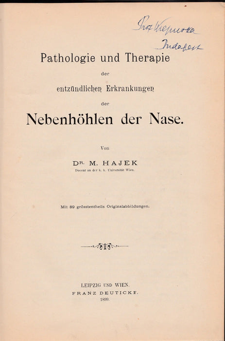 Pathologie und Therapie der entzündlichen Erkrankungen der Nebenhöhlen der Nase - Oskola Antikvárium