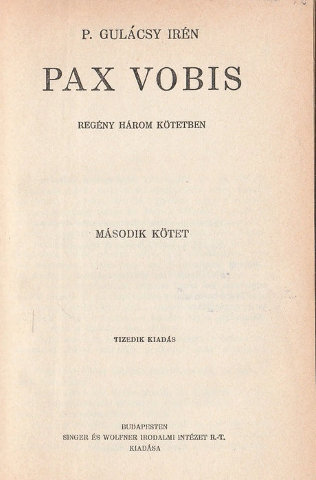 Pax Vobis I - III. - Oskola Antikvárium