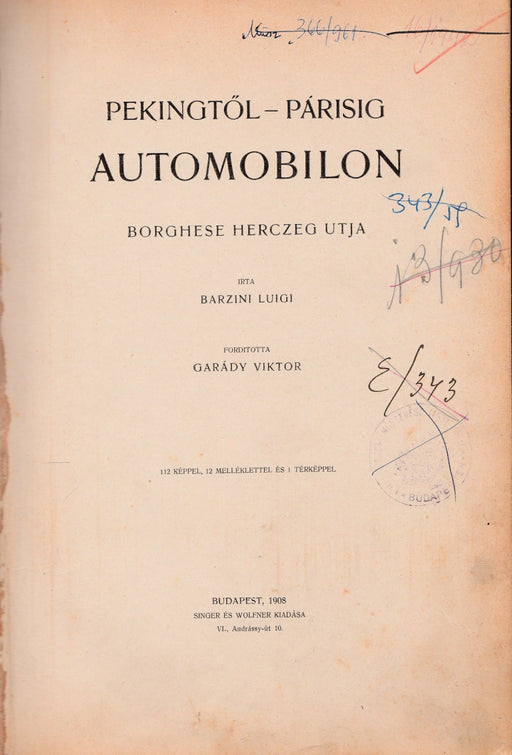 Pekingtől - Párisig automobilon - Oskola Antikvárium