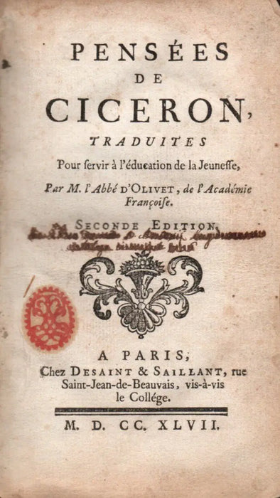 Pensées de Ciceron - Oskola Antikvárium