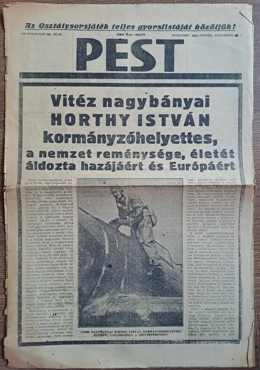 Pest IV. évf. 188. szám 1942 augusztus 21. - Oskola Antikvárium