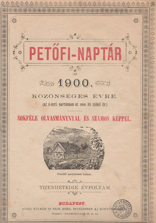 Petőfi - naptár az 1900 közönséges évre - Oskola Antikvárium