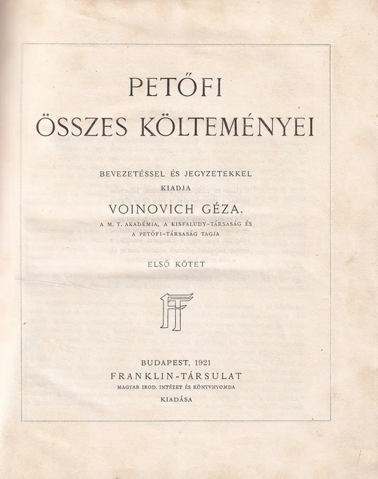 Petőfi összes költeményei I - II. - Oskola Antikvárium