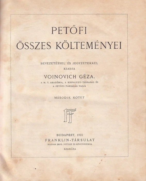 Petőfi összes költeményei I - II. - Oskola Antikvárium