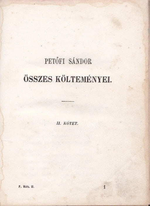 Petőfi Sándor összes költeményei II. - Oskola Antikvárium