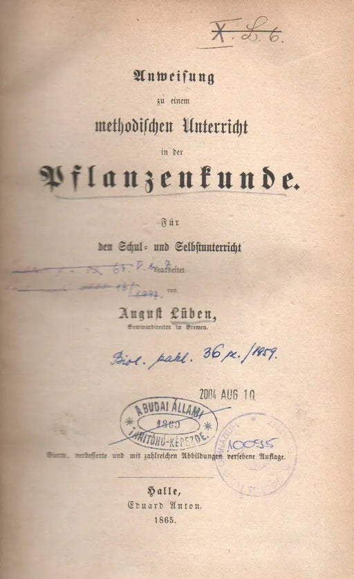 Pflanzenkunde - Oskola Antikvárium