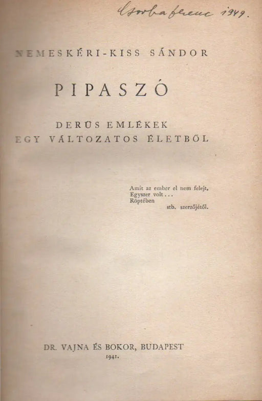 Pipaszó - Oskola Antikvárium
