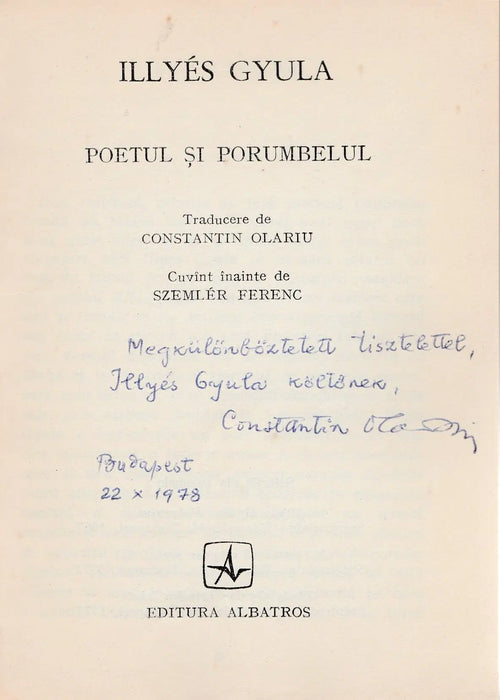 Poetul și porumbelul - Oskola Antikvárium