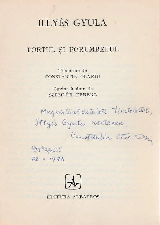 Poetul și porumbelul - Oskola Antikvárium