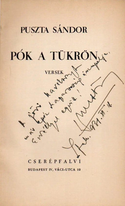Pók a tükrön - Oskola Antikvárium