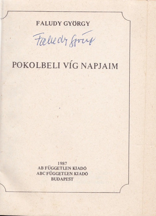 Pokolbeli víg napjaim - Oskola Antikvárium