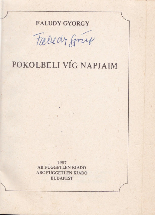 Pokolbeli víg napjaim - Oskola Antikvárium